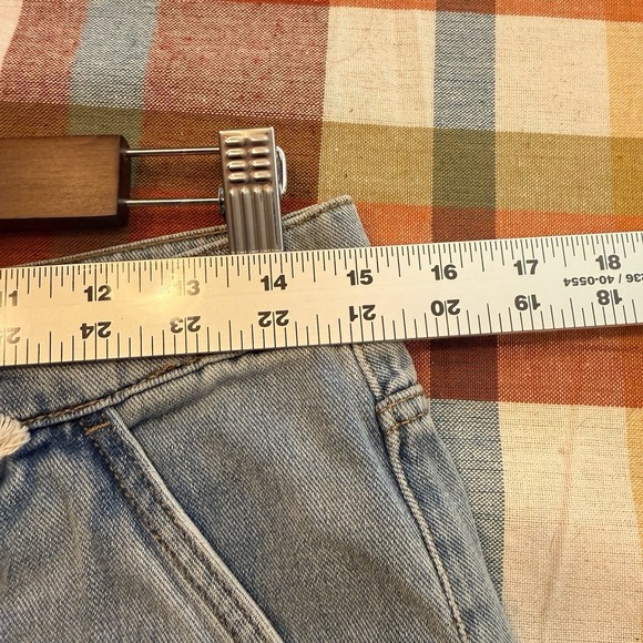 Oliver Logan Thompson Wide Leg Jeans Light Wash Blue Pleated High Rise 26 NEW - Picture 10 of 13